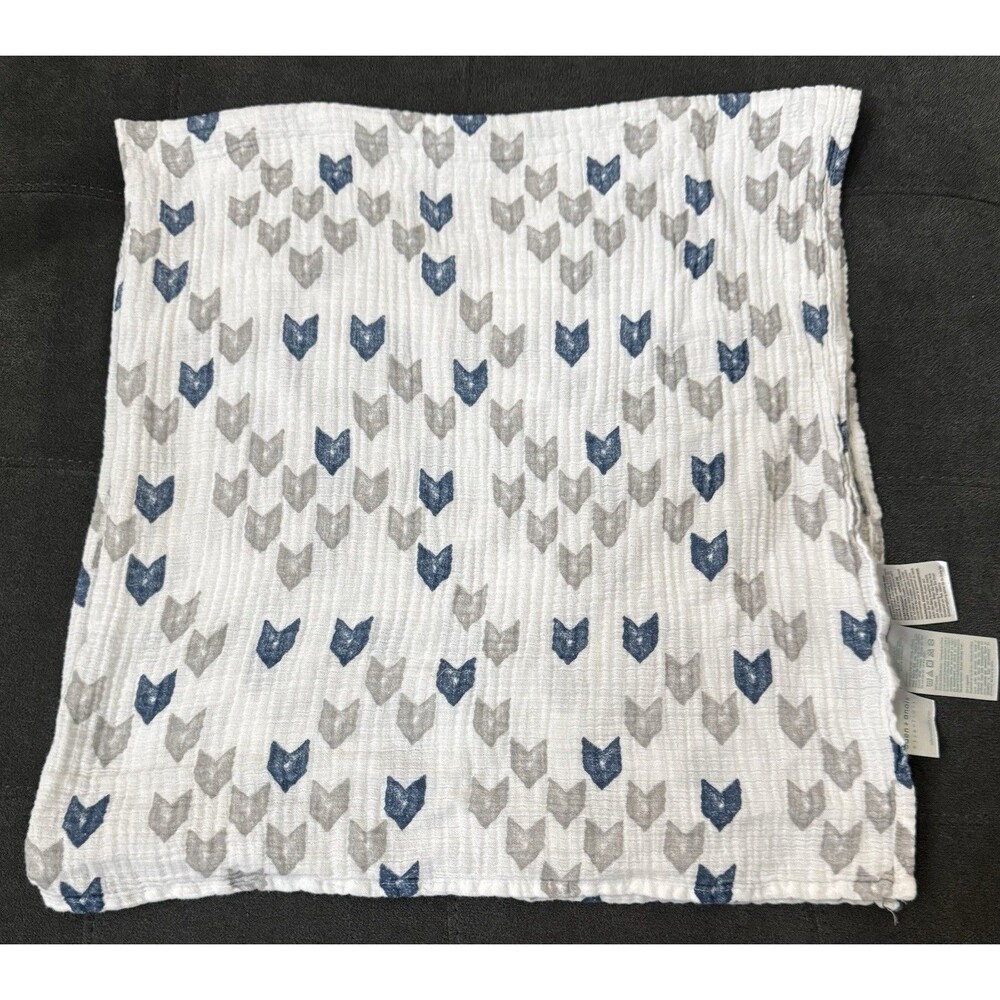 Aden and Anais Muslin Swaddle Blanket Blue/Gray Arrow 100% Cotton 44 x 44